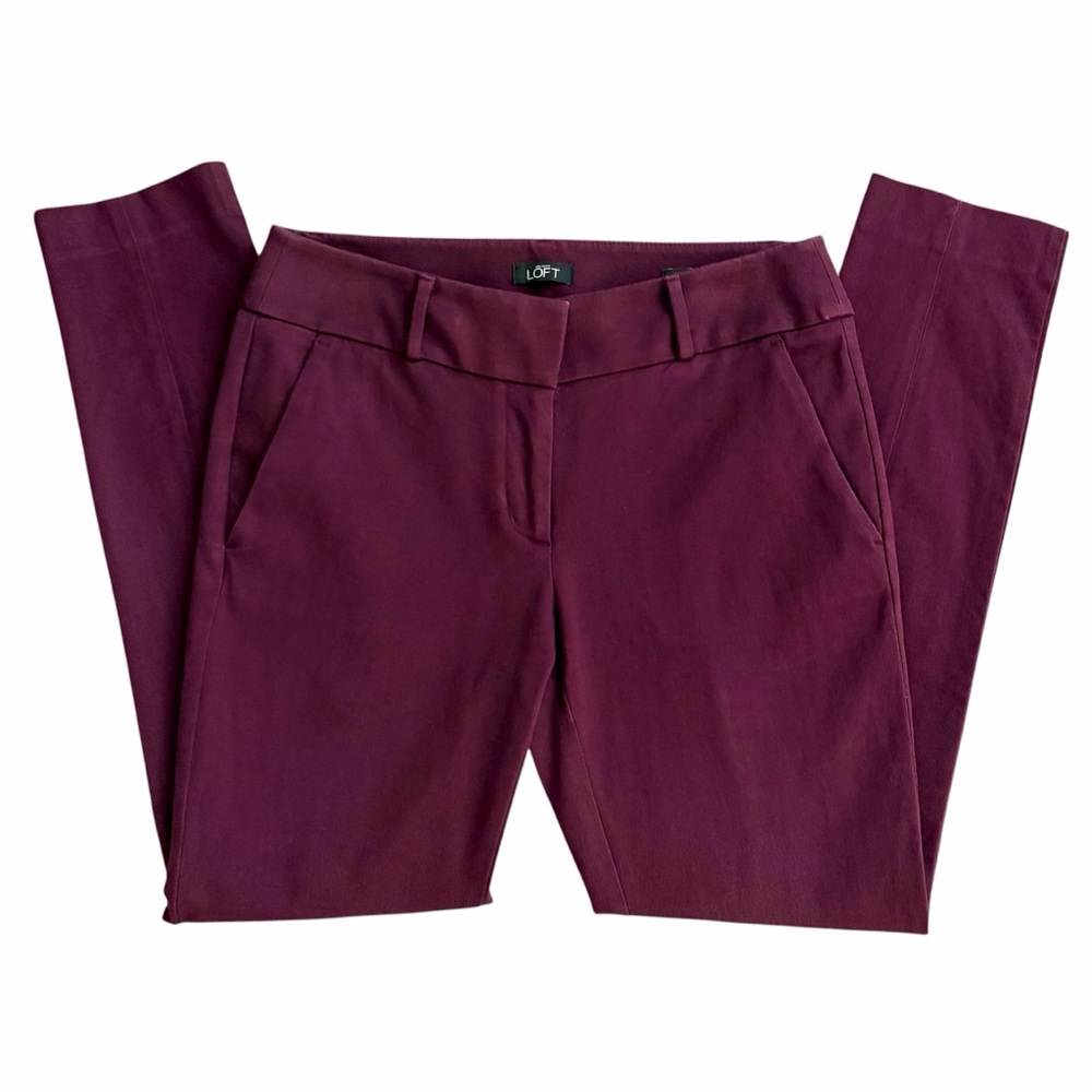 LOFT Julie Skinny Fit Ankle Pants in Plum - Picture 15 of 16
